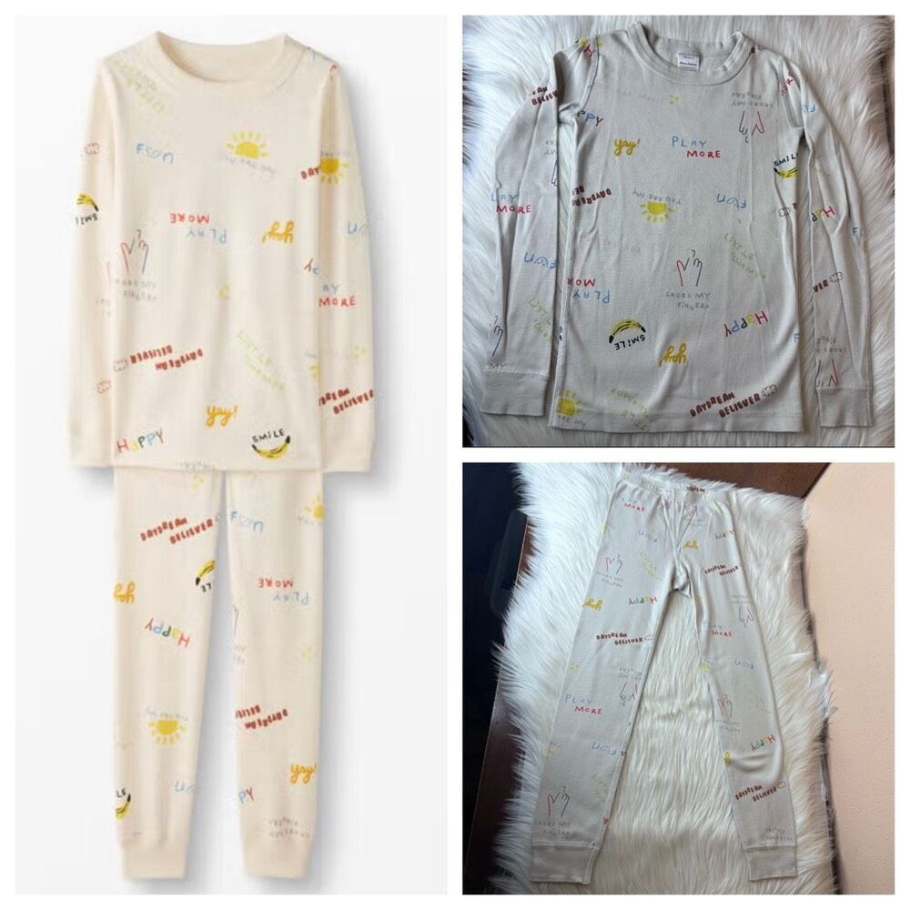 Hanna Andersson Play/Happy Long John Pajamas Size 8